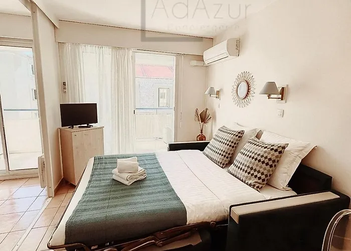 Les Rivages 2p Terrasse Parking Ac 50 M * Menton